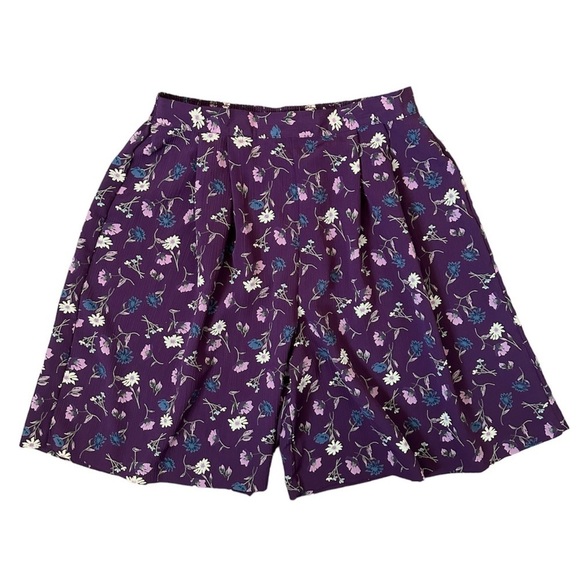 Vintage Shorts Northern Traditions Flowy Floral Purple Festival Spring Coachella - Picture 1 of 11